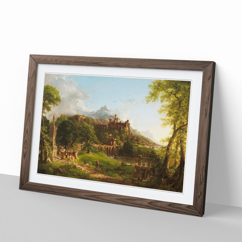 The Departure by Thomas Cole - Picture Frame Painting, 48cm H x 65cm W x 2cm D, Walnut