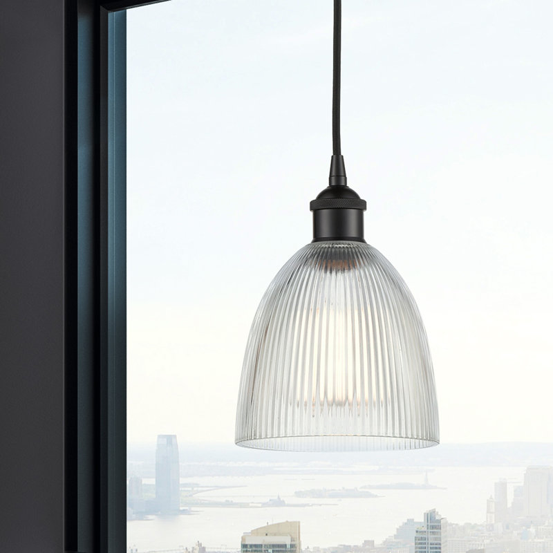 Philomene 1 - Light Single Pendant, Clear, Matte Black