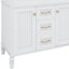 Meuble-lavabo 36 po avec lavabo, tiroir supérieur rabattable et 2 tiroirs de rangement-465961809