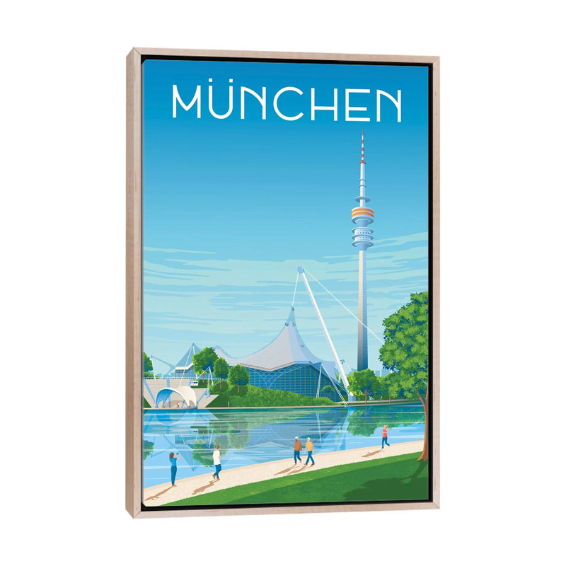 Munchen Germany Travel Print 1 Piece Wall Art on Canvas, 152.4 cm H x  101.6 cm W  x  4.445 cm D, Natural Wood