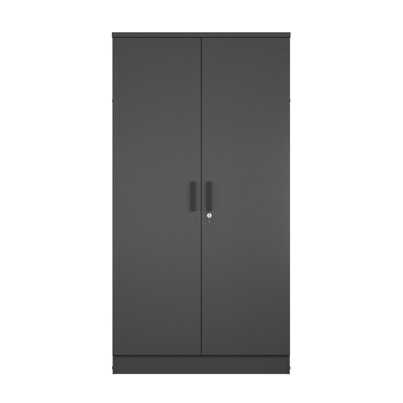 Armoire en bois manufacturé Schriver Harmony, Noir