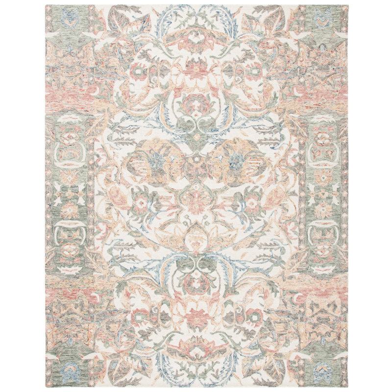 Georgiana Hand Tufted Wool Floral Rug, Rectangle 2'6" x 4'