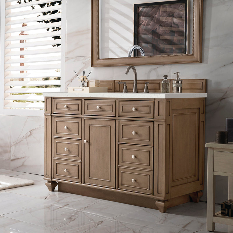 Bristol 48'' W Single Vanity, Lime Delight, 8" Widespread, Whitewashed Walnut