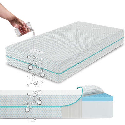 Sleepah Crib Mattress Dual Sided Cooling Memory Foam (52" 28" 5.5") Waterproof Washable Breathable Certipur Certified Firm for Babies & Softer for Toddlers Fits Toddler Beds & Standard Cribs 