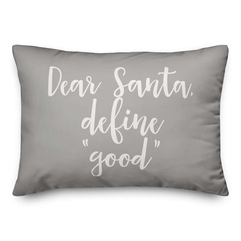 Coussin de noël, cher père noël, définir le père noël , Gris