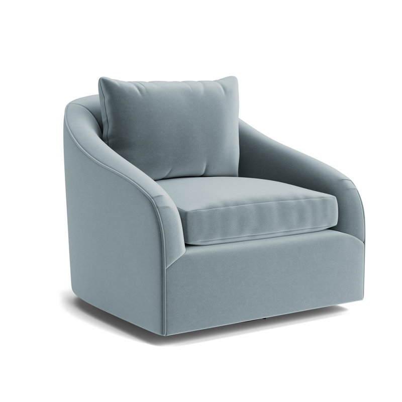 Laurel Swivel Chair, Performance Velvet - Harbor