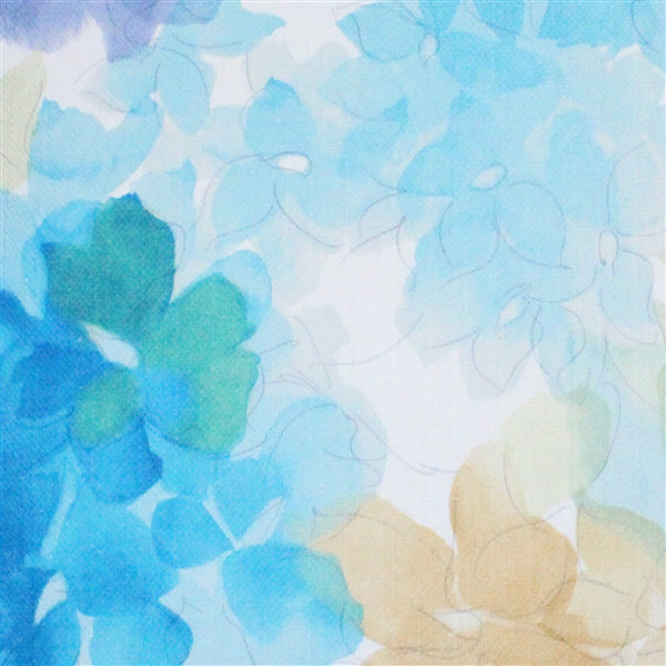 May Floral Cotton Throw Pillow, Blue