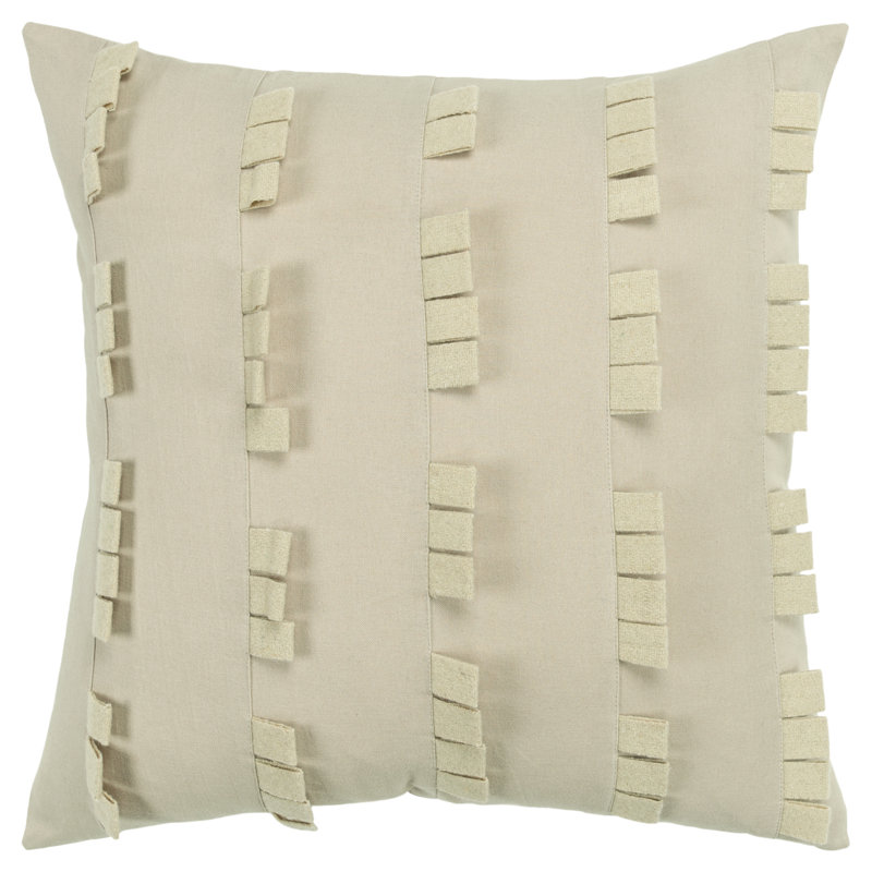 Housse de coussin en coton carrée/insert, Naturel