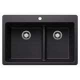 Liven SILGRANIT 33" L x 22" W Double Basin Drop-In/Undermount Kitchen Sink