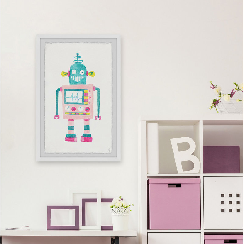 «Girly Robot» par Tomaz, reproduction encadrée, H 12 po x l 8 po x P 1,5 po