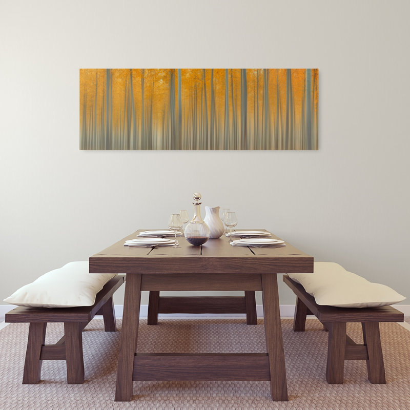 Abstrait forêt d'automne, H 16 po x l 48 po