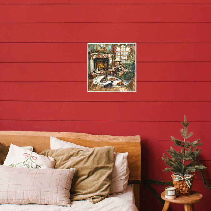Plaque murale pour chien Dogs Around Christmas, design par LSR Design Studio