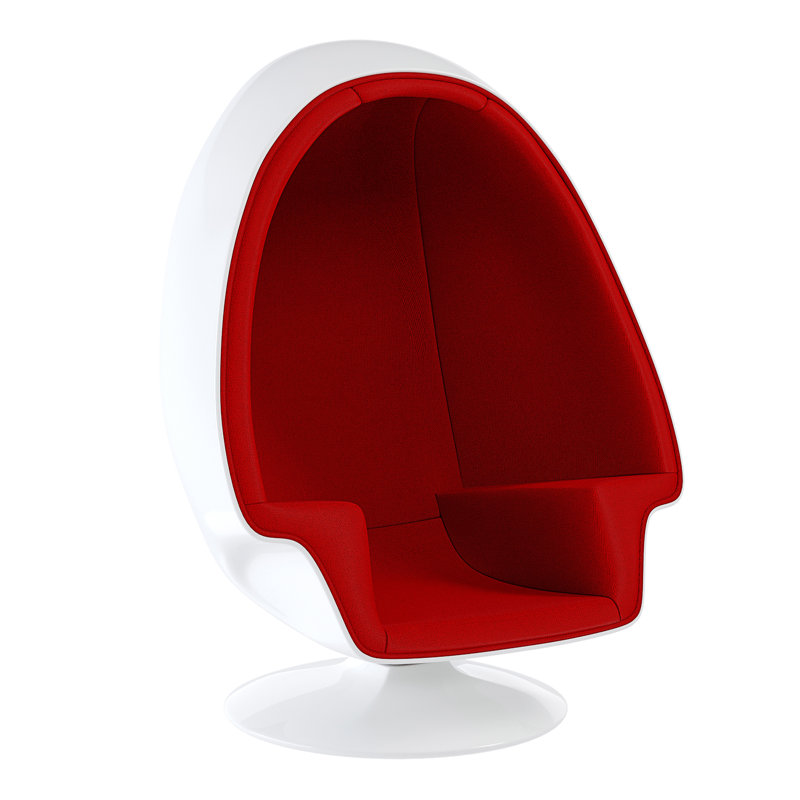 Modholic Alpha Egg Chair & Ottoman, Red, Red
