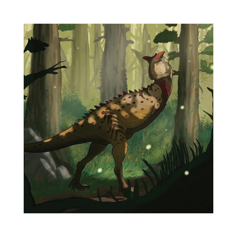 A Carnotaurus Dinosaur In A Forest by Paulo Leite Da Silva - Wrapped Canvas Print
