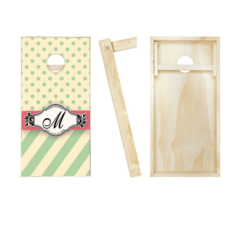 Ensemble de jeu de cornhole en bois massif 2 pi x 4 pi avec sacs, Rouge/orange
