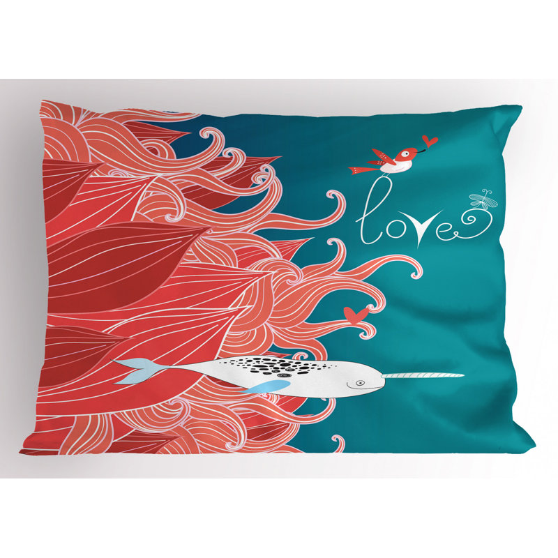Black/Blue/Orange Polyester Microfiber Piece Sham, Twin
