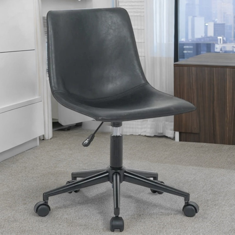 Chaise de bureau en cuir Tap , Noir, noir, noir, noir