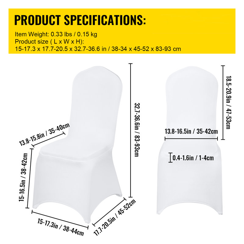 Housse de chaise pliante en élasthanne extensible, housse de chaise ajustée universelle, housses de protection amovibles lavables, pour mariage, vacances, banquet, fête, célébration, salle à manger (blanc 150PCS)
