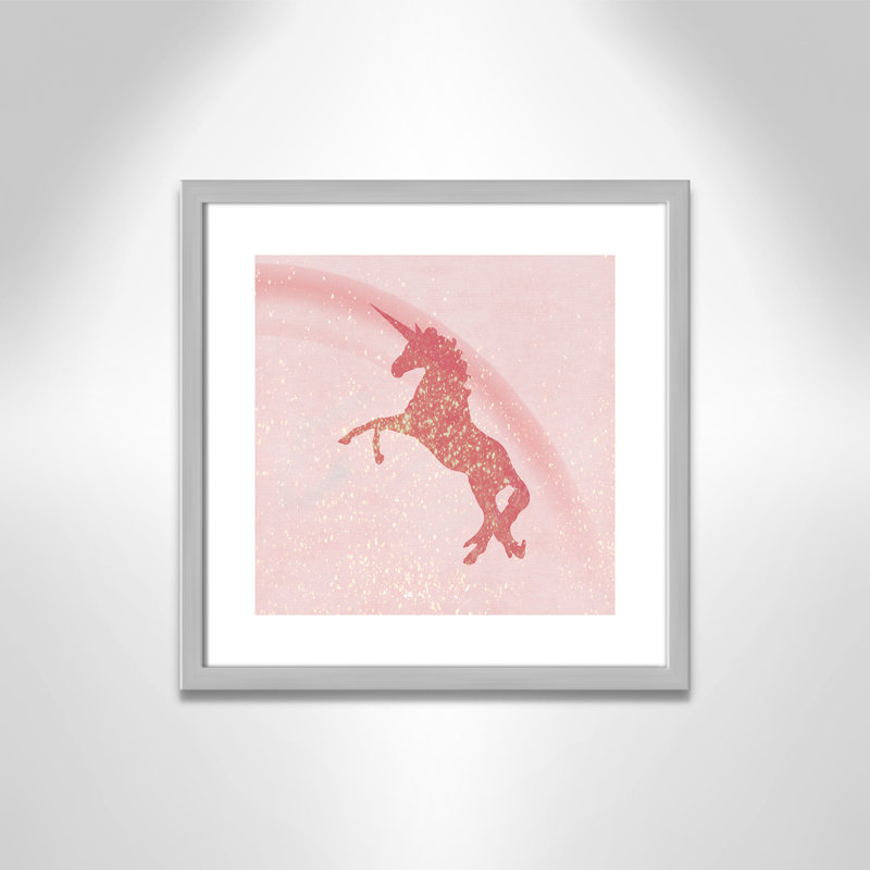 Paillettes licorne 2, H 17 po x l 17 po x P 1,19 po, Encadré de boîte argent