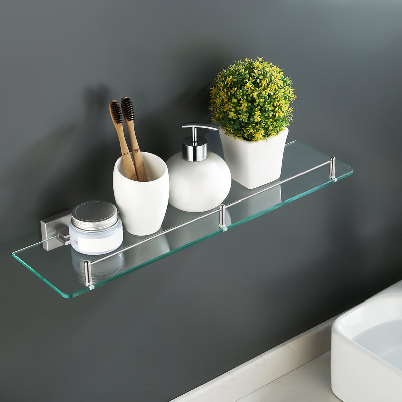 Support mural en acier inoxydable brossé pour salle de bain Lovey