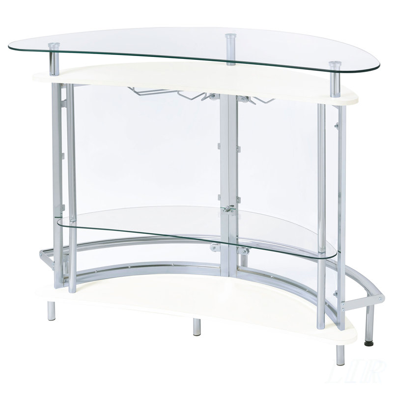 Strick White Freestanding Glass Top Home Bar Wine Cabinet, Perfect for Modern and Versatile Storage Solutions, White