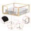 Porte-serviettes de table, porte-serviettes de table carré en verre, porte-serviettes de table comptoir doré, porte-serviettes élégant