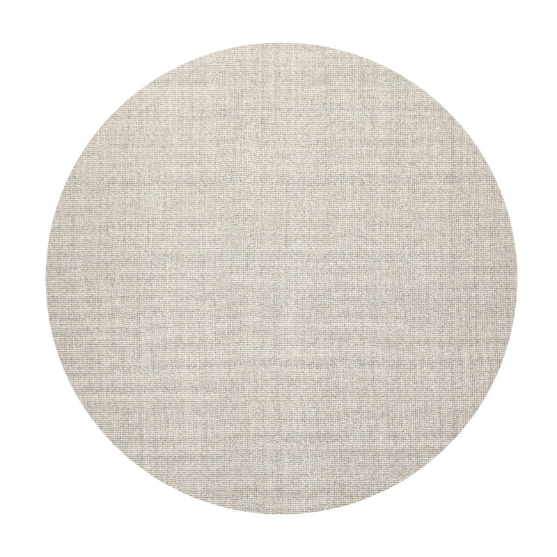 Tapis multicolore texturé touffeté à la main ivoire, Rond 6 pi