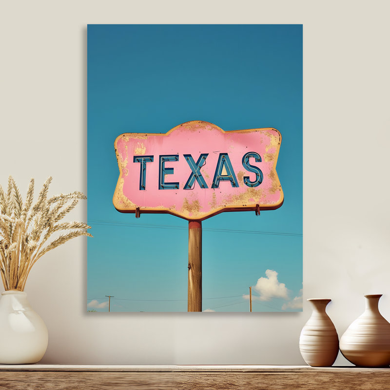 Panneau de signalisation Texas - décoration murale Texas, H 32 po x l 16 po x P 1 po, Métal métal