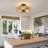 Semi Flush Mount Rattan Ceiling Light Fixture