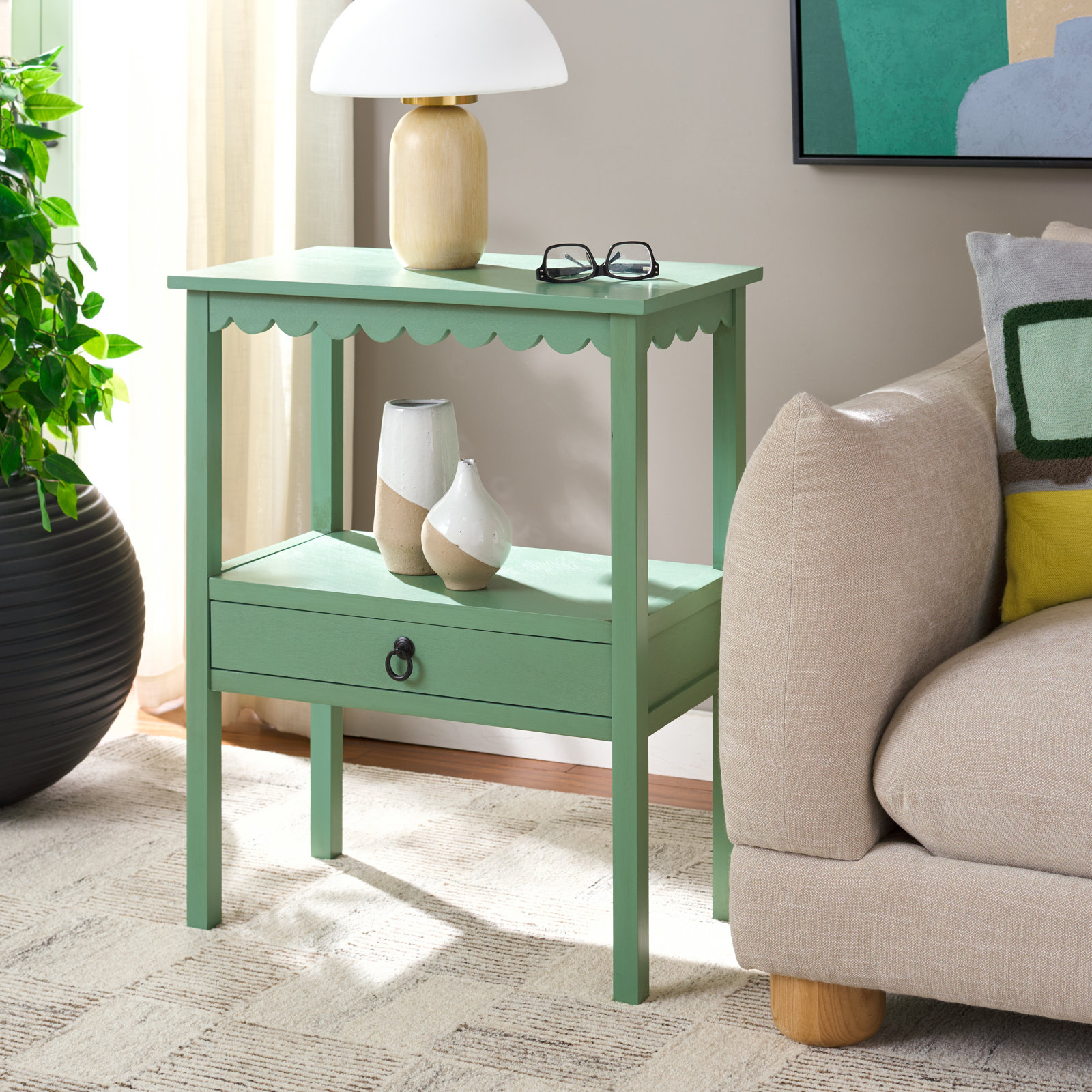 Branden 24" End Table, Sage Green