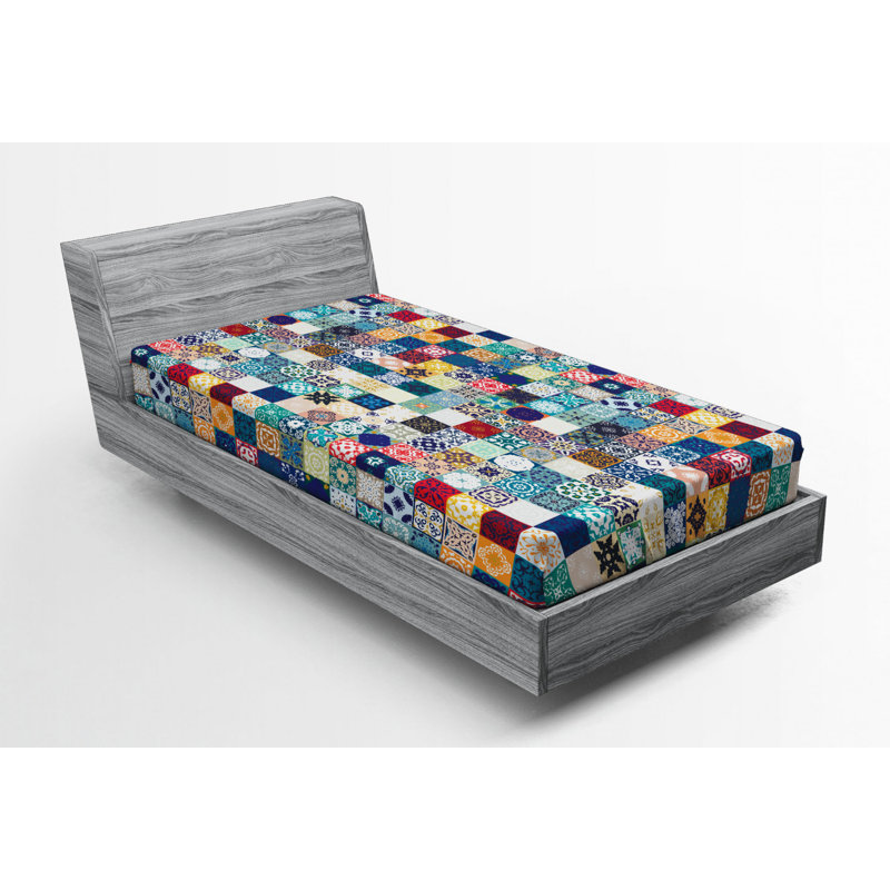 Microfiber Patchwork Fitted Sheet, Twin XL Fitted Sheet
