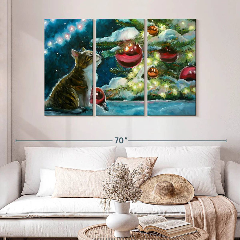 Lelend Christmas Cat, 32" H x 50" W