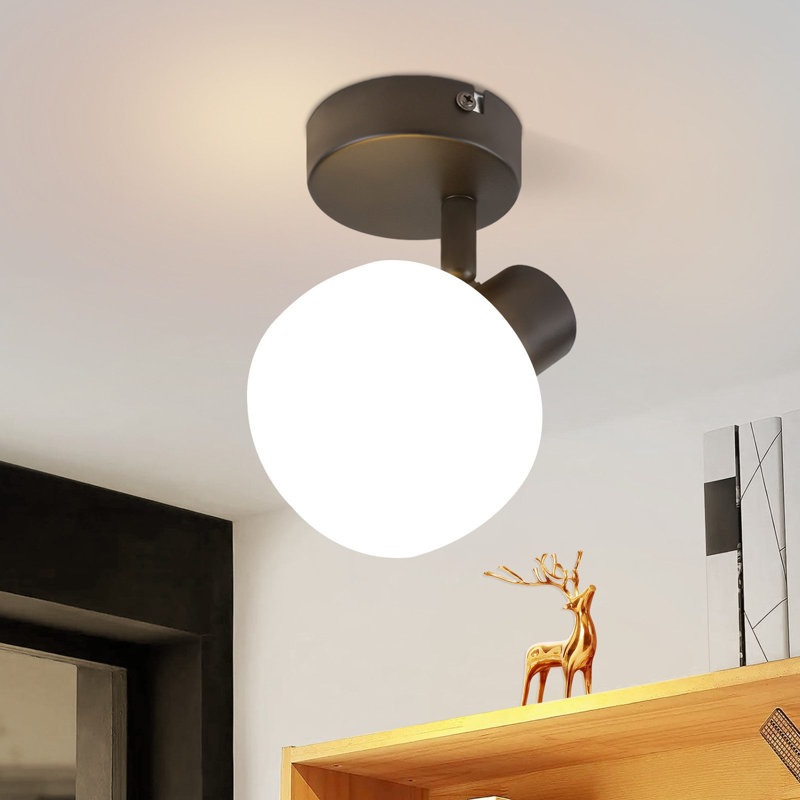 Ceiling spotlight 1-flame ceiling light hallway - ceiling lamp spotlight indoor vintage glass ceiling spots Morden E14 design 350° swivel spots for bedroom living room (without bulb)