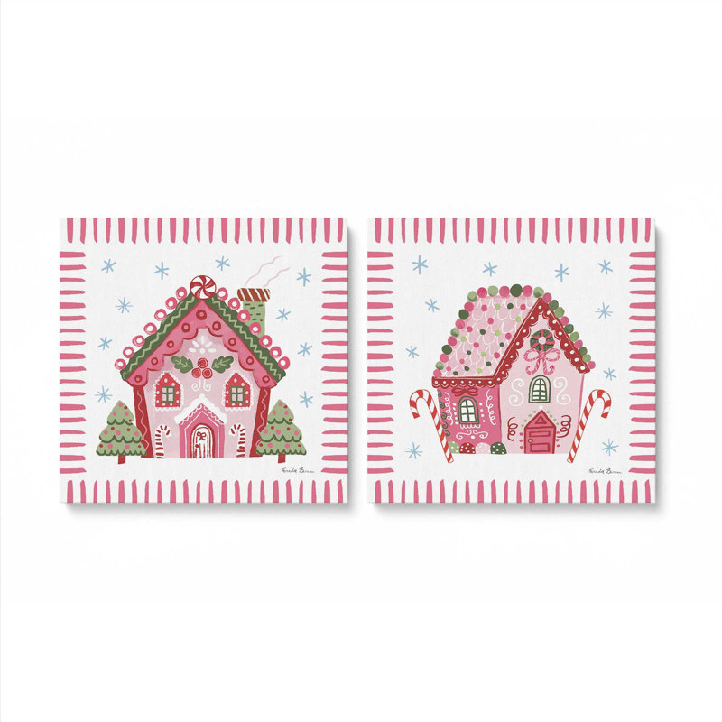Ensemble de 2 impressions sur toile Ribboned Holiday, H 12 po x l 24 po, Toile tendue, Toile tendue