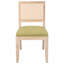 Ensemble de 2 chaises de salle à manger de style Mid-Century en lin vert olive avec structure en bois massif