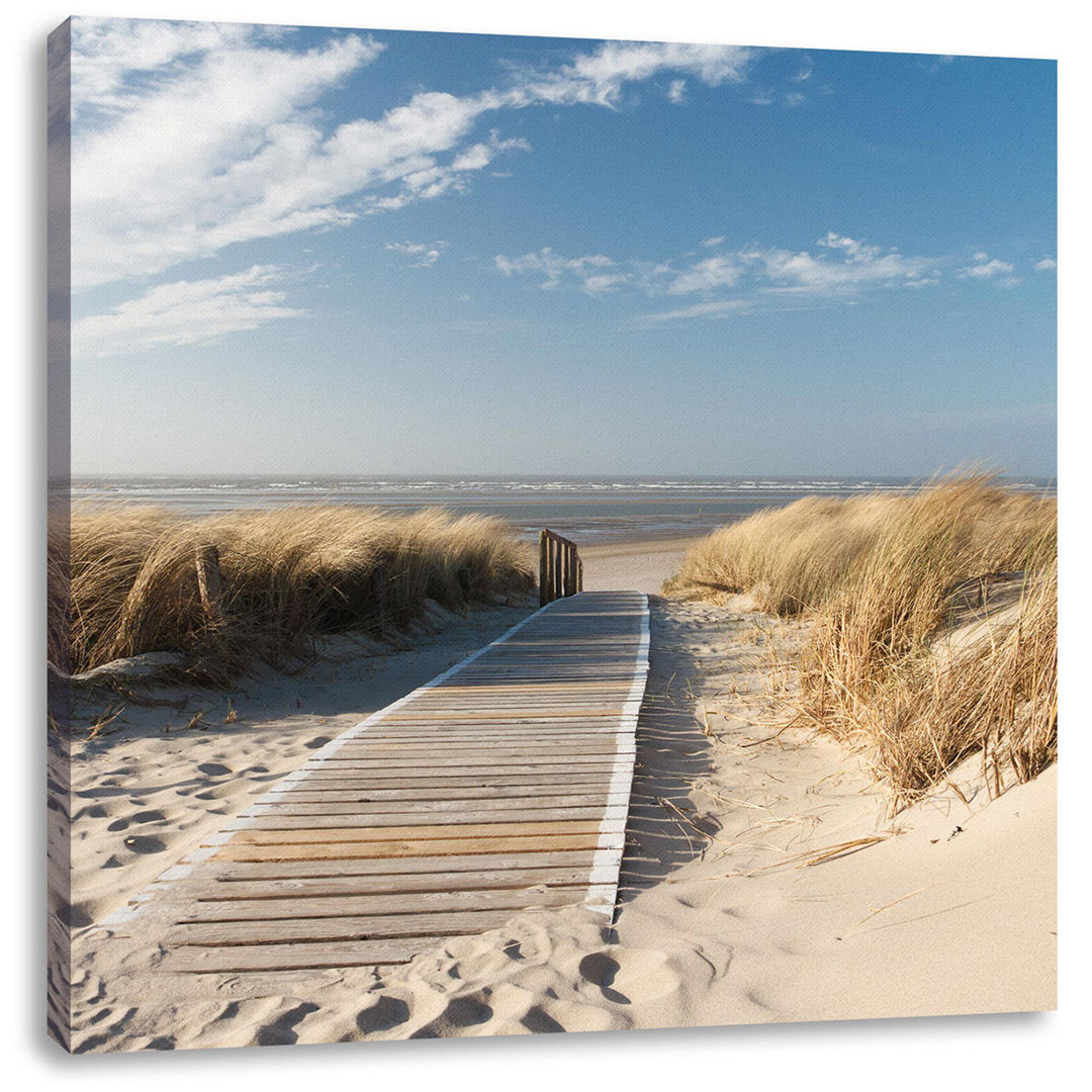 Weg Zum Strand Durch Die Dünen Als Leinwandbild Quadratisch