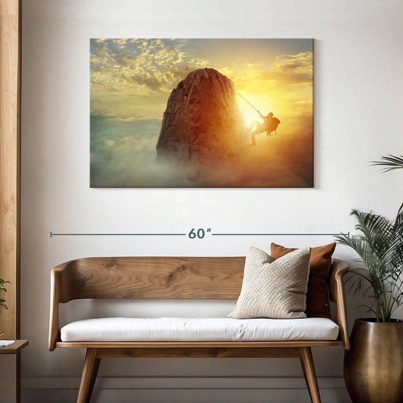 Sireci Adventurous Man Climbing, 30" H x 45" W