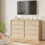 Commode moderne 29,5 po pour la chambre à coucher, 4 tiroirs, commode en bois avec plateau large pour la télévision, meuble télé pour le salon