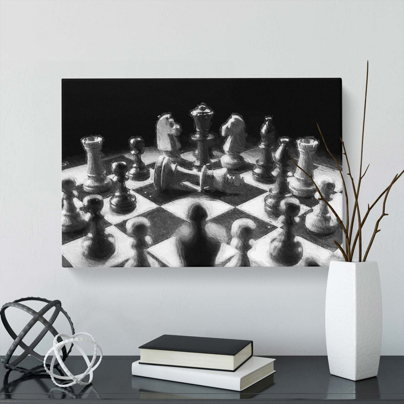 Chess Checkmate - Wrapped Canvas Painting, 35cm H x 50cm W x 3cm D