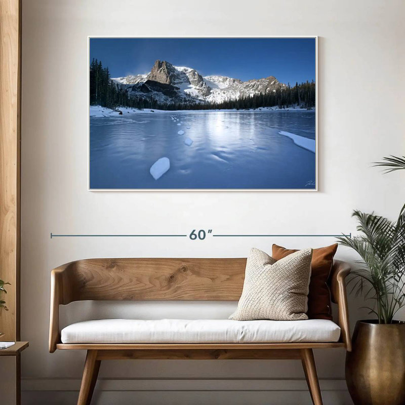 Wintry Rocky Mountains, 46" X 31", Floating Frame White