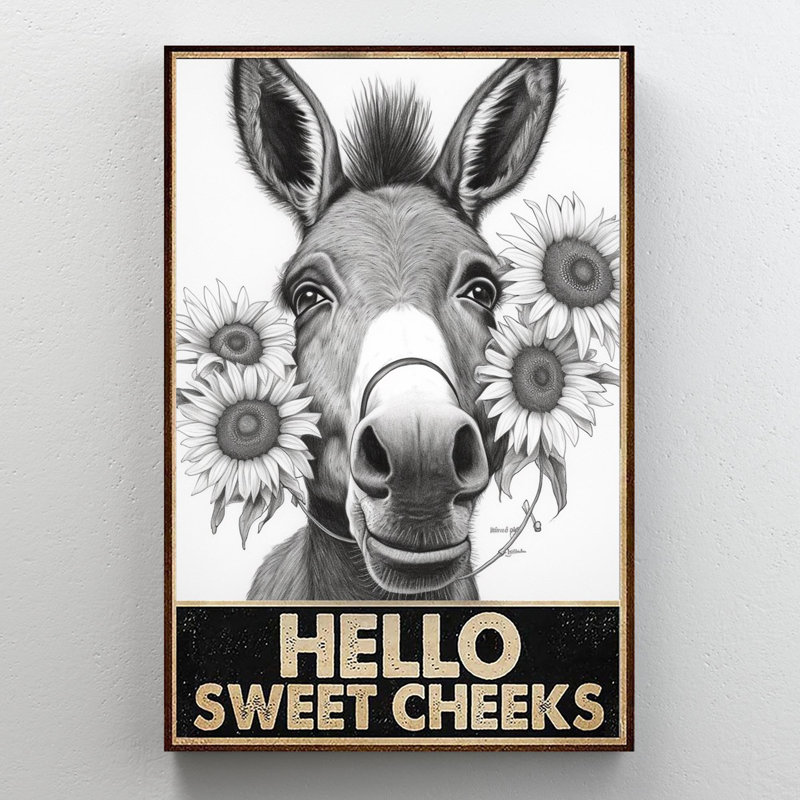 «Donkey Hello Sweet Cheekes 2», impression sur toile, H 36 po x l 24 po x P 1,25 po