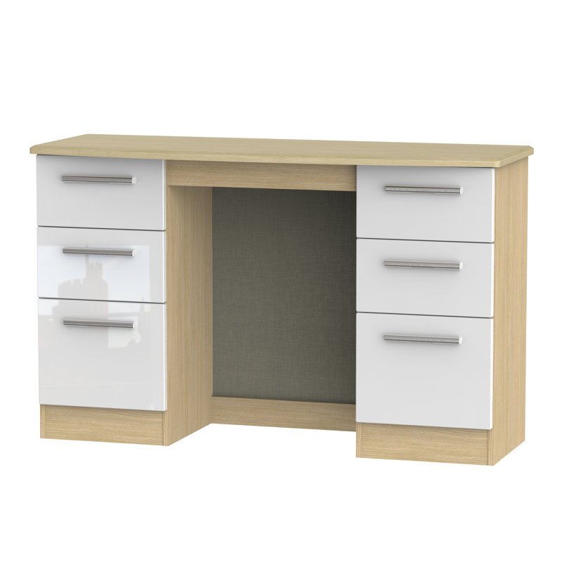 Fully Assembled Yvette Dressing Table, Oak/White