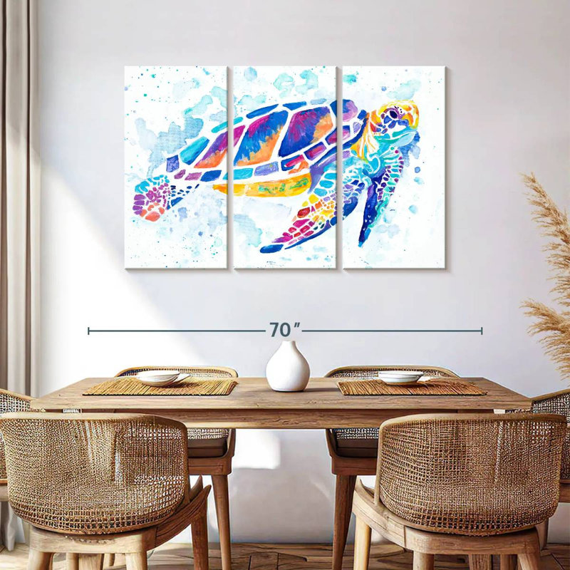 Vibrant Sea Turtle, 36" H x 57" W