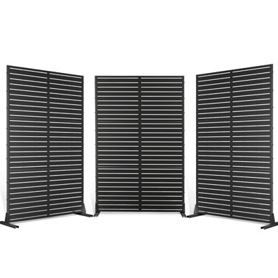 72" H x 47" W Metal Privacy Screen, Outdoor Privacy Screens - Decorative Outdoor Divider with Stand, Outdoor privacy Panels for Balcony & Patio
