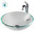 Glass Circular Vessel Bathroom Sink with Faucet-35841289