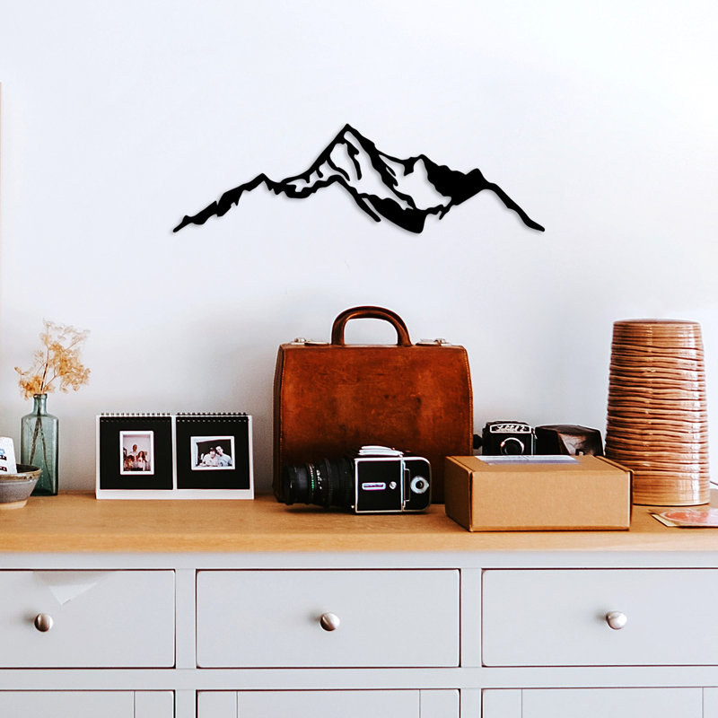 Stylish Black Decorative Metal Wall Accessory, 26.4 x 7.9 inches | 100% Durable Metal Construction, Thickness: 0.06 inches | Easy Wall Mounting with Built-In Hanger | Perfect for Modern Home Decor & Art Display