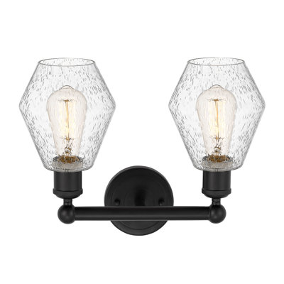 Gabbie 15" W 2-Light Steel and Glass Vanity Light