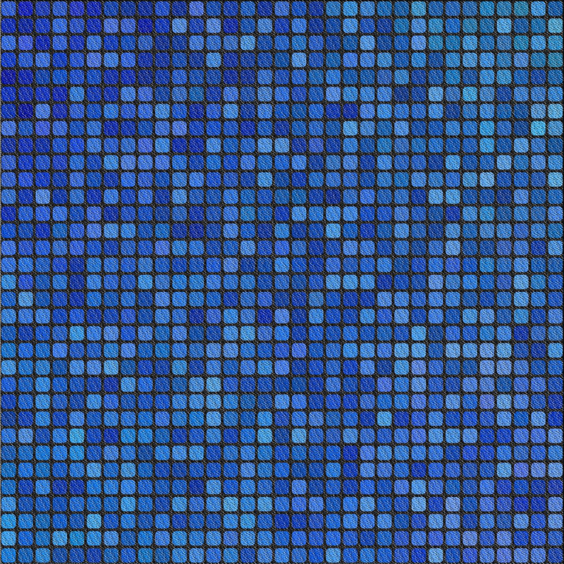 Tapis décoratif géométrique bleu, Carré 7 pi