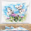 Tapisserie floral apollo papillons on blue-28488688