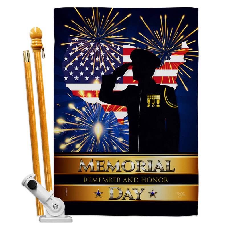 Double Sided 40'' H x 28'' W Polyester Independence Day Flag Set